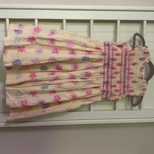 Laura Ashley smocked yellow and pink dress 4t